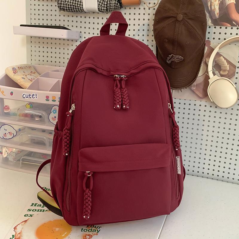 School Bag Children Primary School Students Burgundy Girls Junior High School Students Backpack College Students Backpack