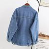 Solid Jean Jacket for Women Loose Casual Blue Fashionable Coats Female Outwear Denim Feminine