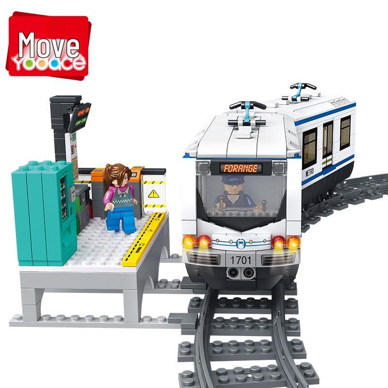 Stadt-U-Bahn-Zug Modellbausteine für Kinder - Kreatives Bauspielzeug Geburtstagsgeschenk
