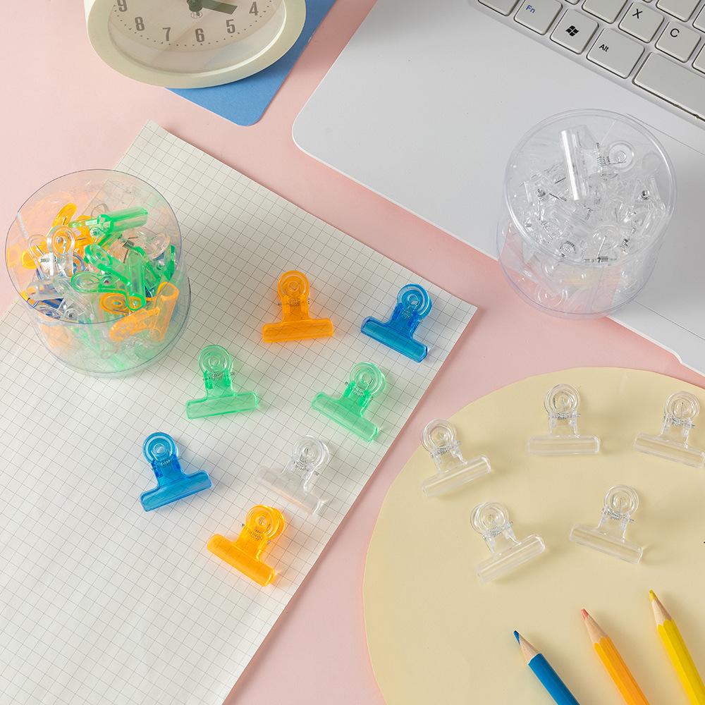 Acrylic Heart-Shaped Clear Binder Clips, Long Tail Storage Clips for Office Use