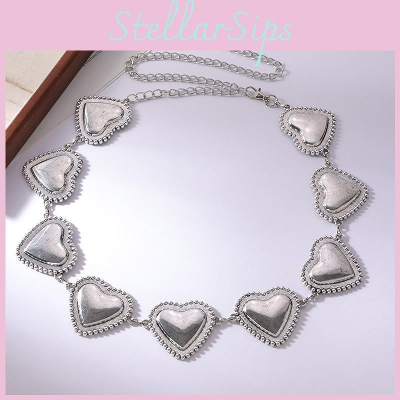 Turquoise Heart Fashion Waist Chain For Women With Metal Material And Design Elegant