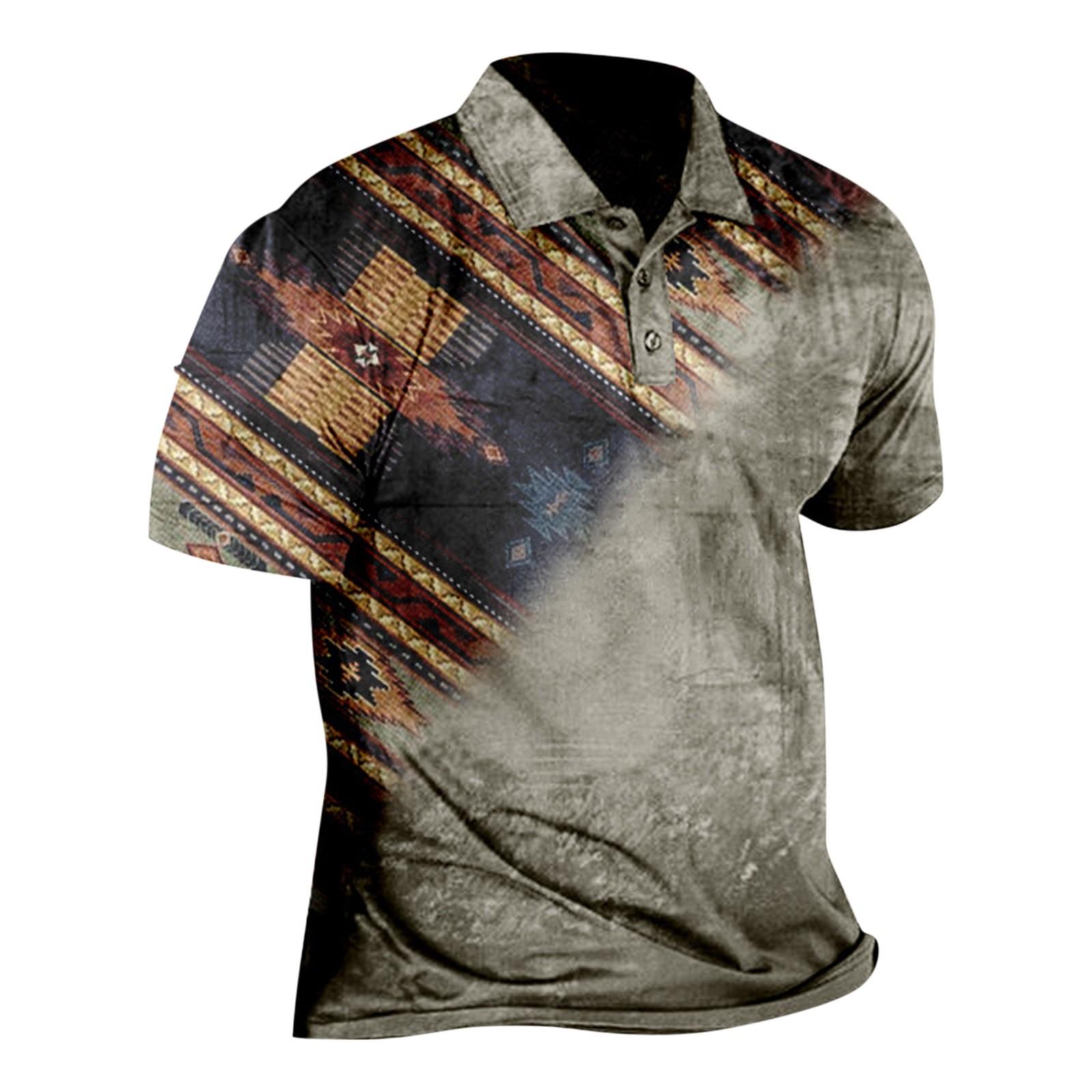 

Мужская рубашка в стиле вестерн с коротким рукавом и застежкой-молнией на пуговицы, свободная модная рубашка L