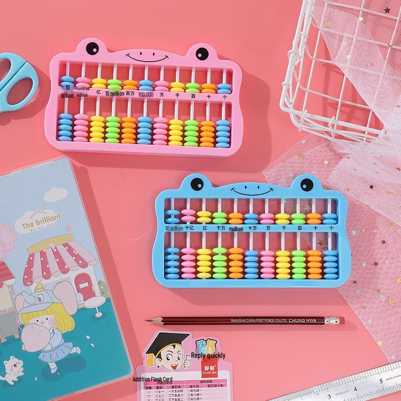 Children's Cartoon Abacus: 11 Rods, 7 Beads, Colorful Math Teaching Aid for Elementary Students