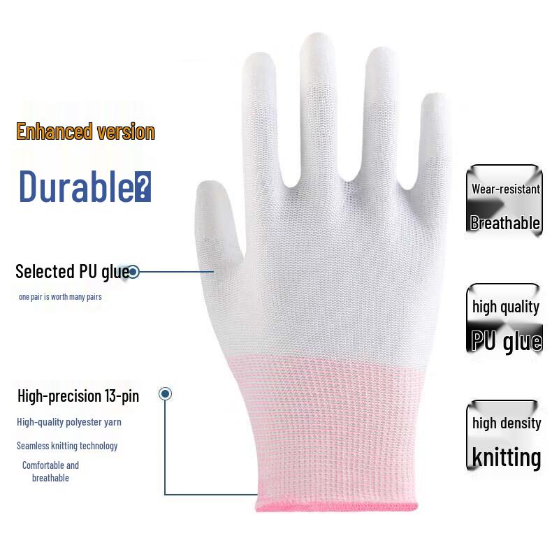 Baifuguan PU Coated Nylon Work Gloves (10 Pairs) S