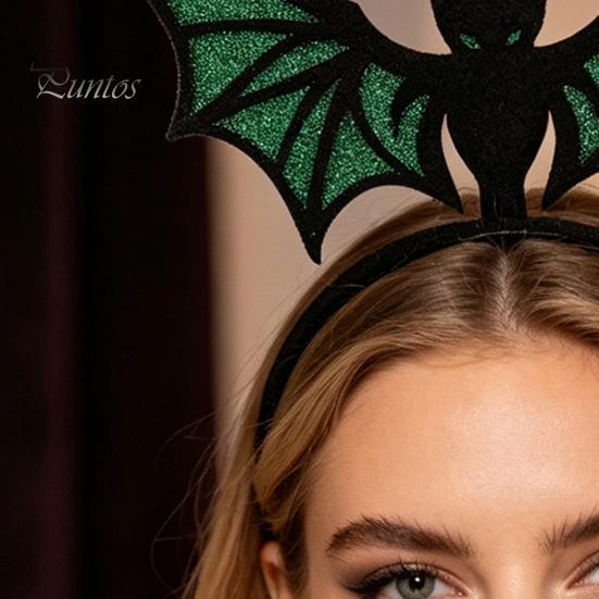 Glitter Felt Hair Accessories Halloween Bat Headband, Hairband Devil Outfit for Costume, Festival Masquerade Party Prop Cute Decor