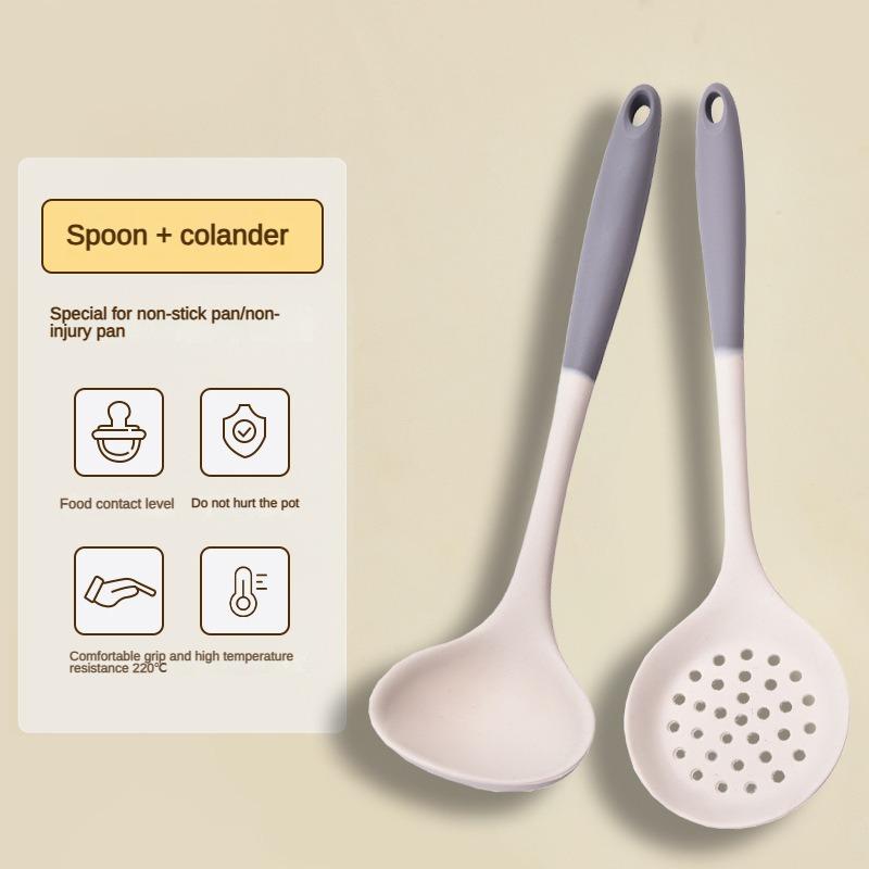 1/2/3/4set Grey white silicone spatula soup spoon set non-stick pan cooking tools kitchen cooking kit