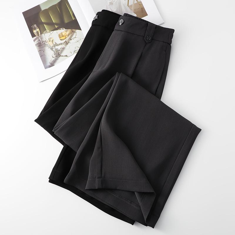 Women's Gray Wide-Leg Summer 2025 Slimming High-End Pants