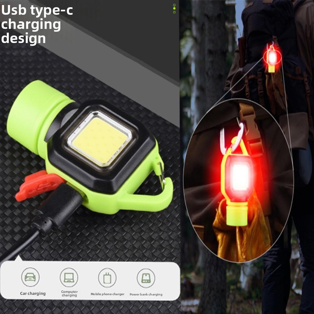 Portable Outdoor Flashlight Keychain Rechargeable LED Mini Light Keychain Outdoor
