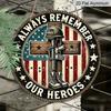 2D Flat, 1pc 7.87 Round Metal Sign | Patriotic Army Boots & Cross Iron Wall Art | Vintage Style, Wall Hanging, Suitable for Indoor & Outdoor Use in