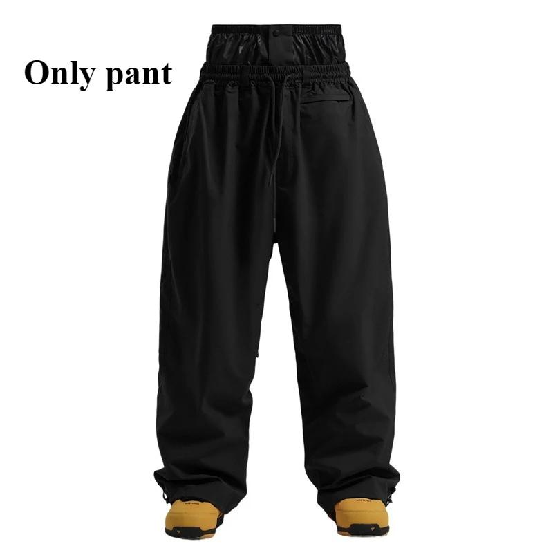 

New Winter Loose Outdoor Thermal Men‘s Skiing Pants Windproof Waterproof Ski Trousers Women Snowboard Sports Breathable Clothes L чёрный