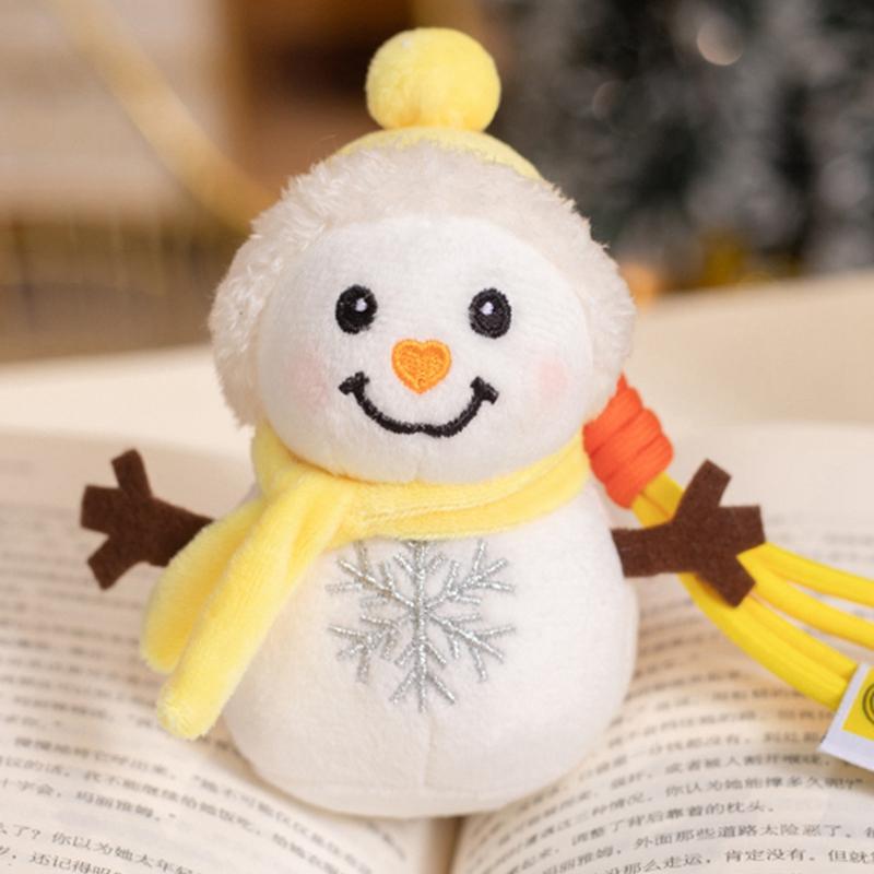 Cute Snowman Plush Toys Kawaii Snowman Stuffed Doll Bag Pendant Keychain Christmas Tree Decor Christmas Gifts For Children Kids