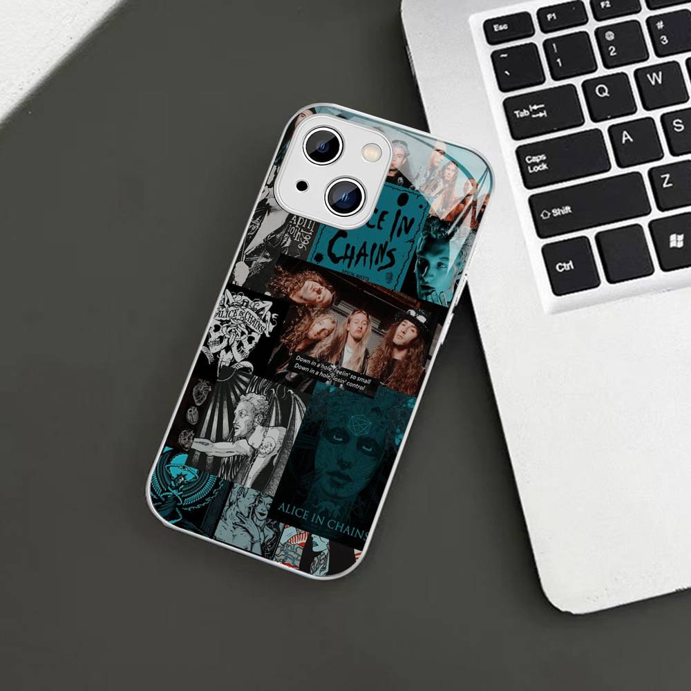 

Retro Band A-Alice In C-Chains For IPhone 14 13 12 Mini 11 Pro XS Max X XR 14 Plus Tempered Glass Cover iphone Xs Max