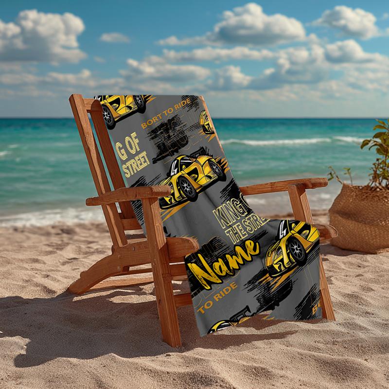 Personalisiertes Ultra-Weiches Strandtuch mit Rennsport-Thema, Ideal für Pool - Camping, Tauchen - Perfektes Reiseutensil, Lebendiges Strandtuch.
