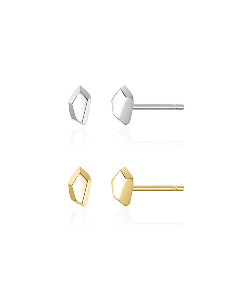 Akarki 925 Silver Flare Mini Pebble Earrings