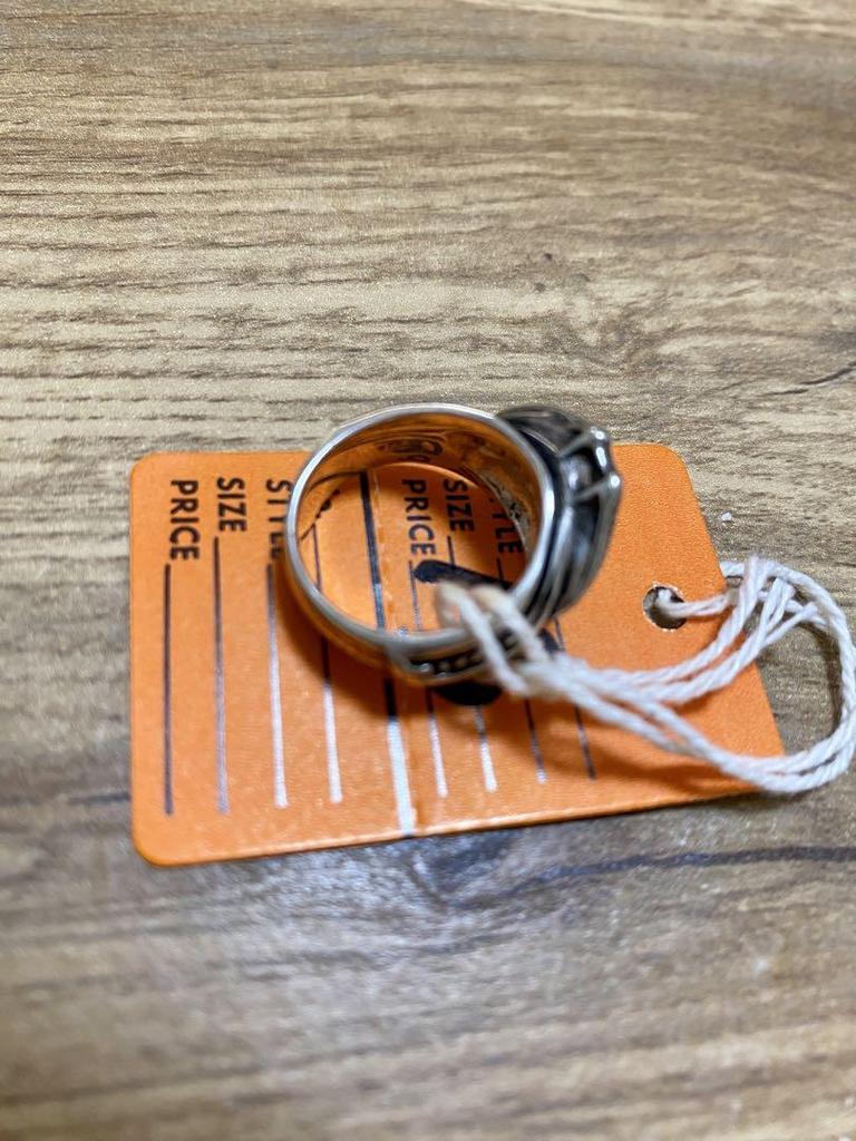 [USED] H.R. Giger sterling silver ring, size 13, ELP Lip