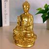 14cm Gold Medicine Buddha Statues Ornament Resin Feng Shui Lucky Shakya Muni Buddha Sculpture Home Office Garden Decoration