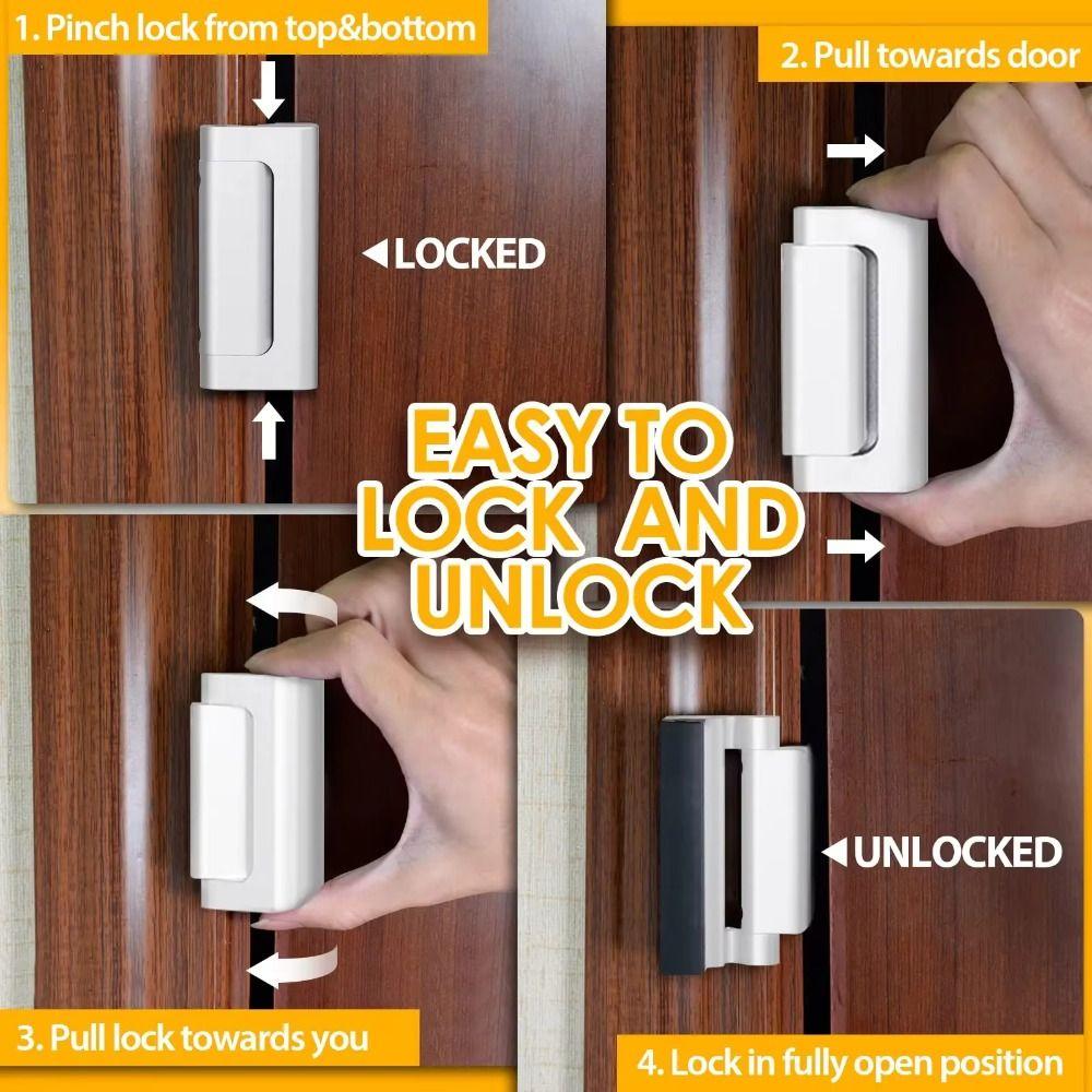 Aluminum Zinc Zinc Alloy Door Reinforcement Lock Easy to Install Door Lock Device  Inward Swinging Door