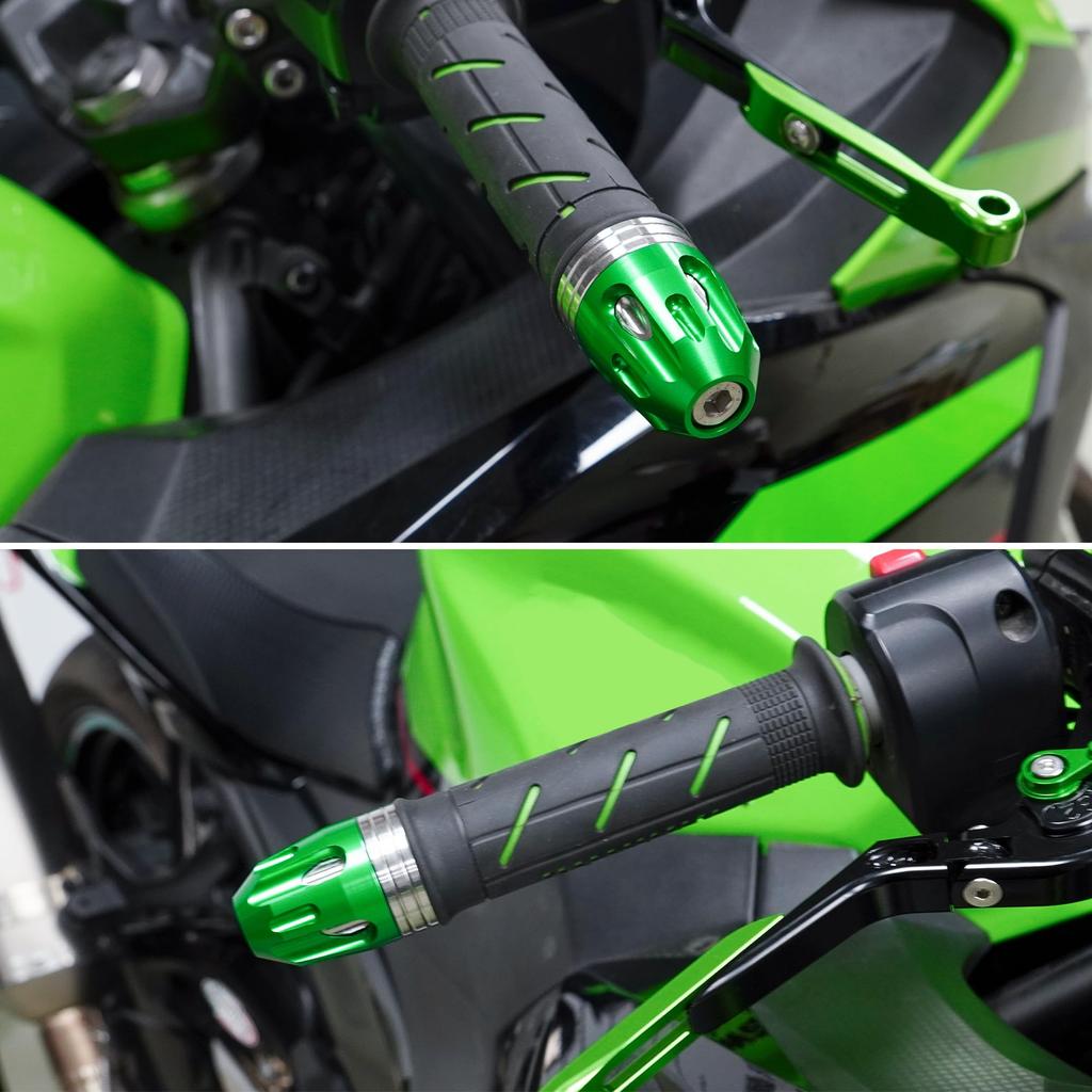 Motikvans Motorrad Lenkerendkappe Griffende für Kawasaki Ninja Ninja 400 Z400 Z800 Z900 Lenkerende CNC Aluminium Grün