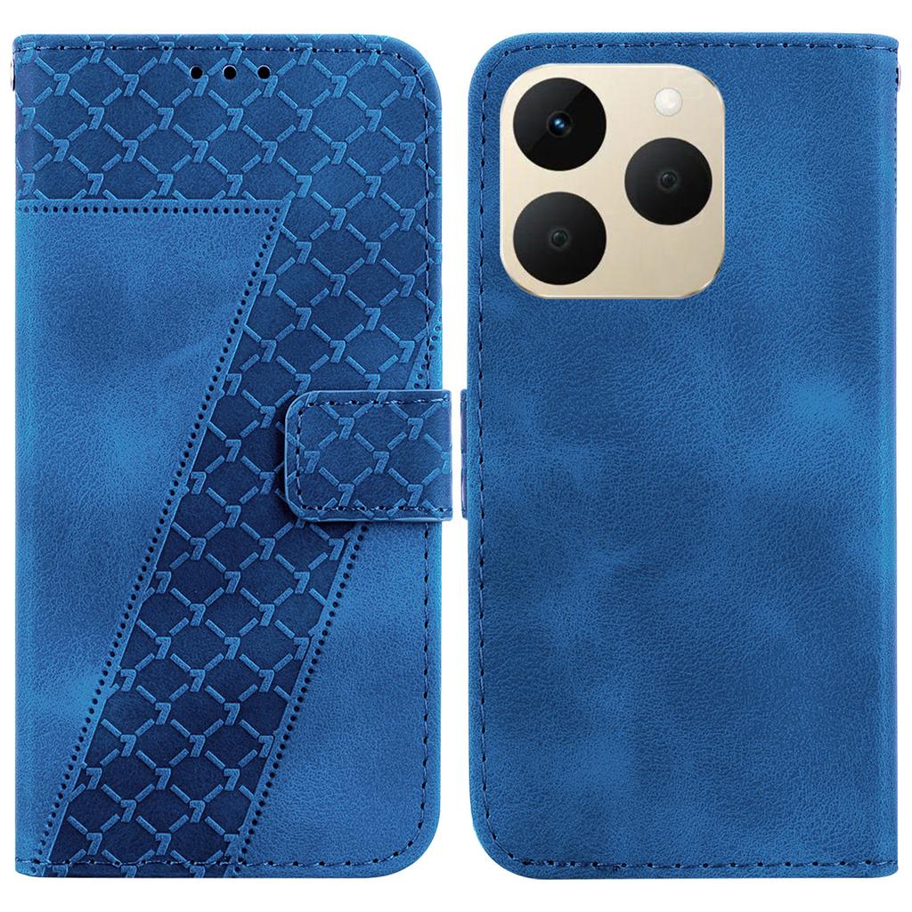 For Realme 15T 5G Stand Case 7-Shaped Pattern Imprint Leather Phone Cover with Strap