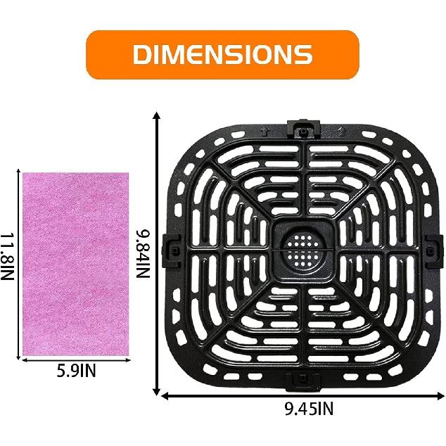 Air Fryer Crisper Plate Tray for Instants Pot Vortex Plus 6QT XL Air Fryers, Upgraded Nonstick Grill Pan Plate Grate Rack Grid Shelf for Instants 6QT