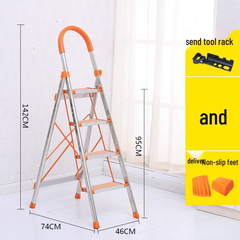 Portable Multifunctional Indoor A-Frame Ladder - 4/5 Step, Folding, Thickened, Telescopic, Mobile
