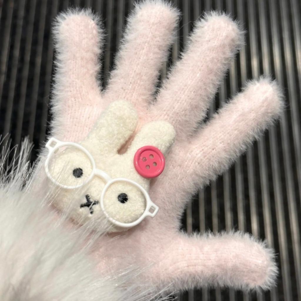 Zimní rukavice Plus Sametové Silné Odolné proti chladu Cyklistické Dotykové Pletené Rukavice Teplé Unisex Vlněné Rukavice