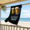 A Beach Towel Featuring A Cartoon-Style Beer Graphic Design. Suitable For Swimming, Sports, Beach, Camping, Diving, And Surfin