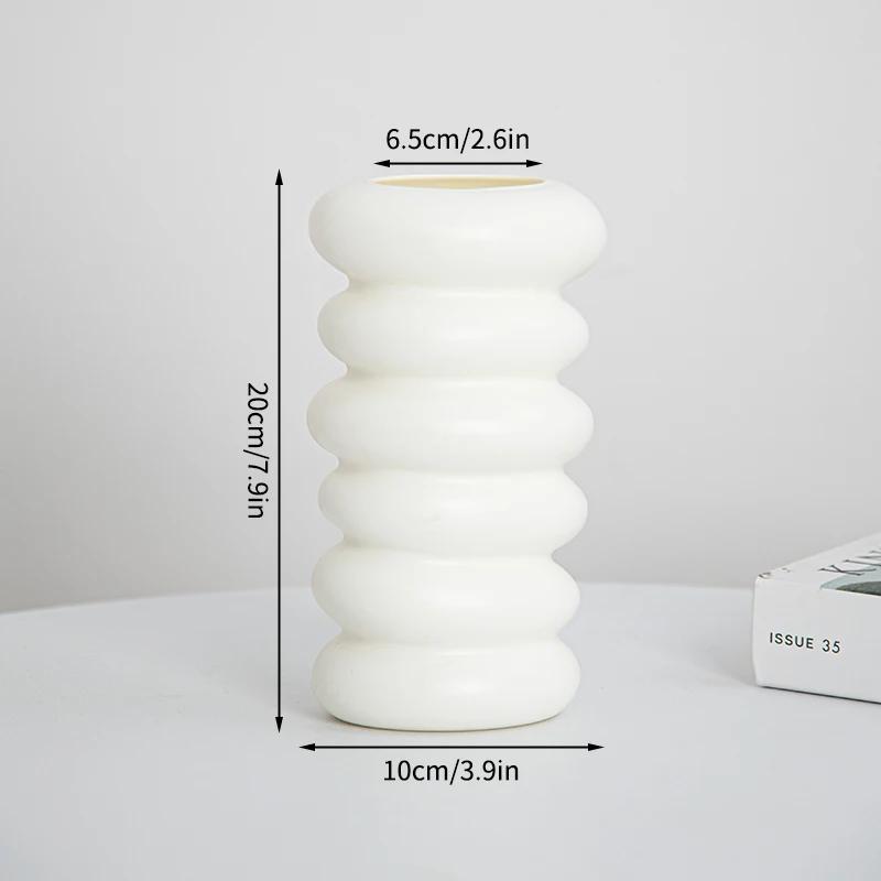 Jarrón de plástico decorativo con forma de flor nórdica para plantas, adorno estético para escritorio, decoración para sala de estar