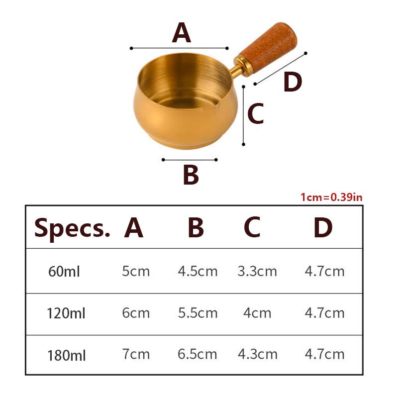 Stainless Steel Sauce Cup Western Sauce Cup Steak Dressing Cup With Wooden Handle Tomato Salad Dipping Saucer Kitchen Tools