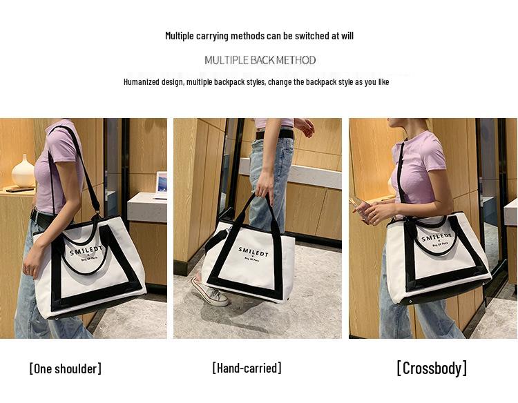 Women's High-End 2024 Large Canvas Tote: Fashionable Handbag & Shoulder Crossbody