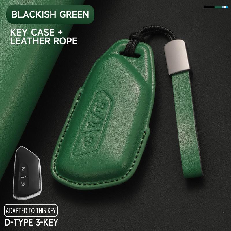 Genuine Leather Car Key Case Cover Key Bag For VW Volkswagen Golf 8 MK8 ID.3 ID.4 Cupra Skoda Octavia A8 Protect Set Accessories