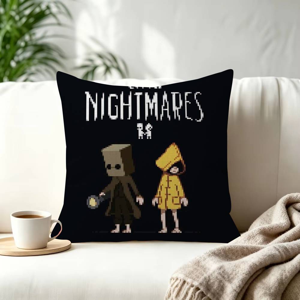 Little NNightmares Decorative Polyester Throw Pillow Cover Square Suitable for Home Office Coffee Shop Decor