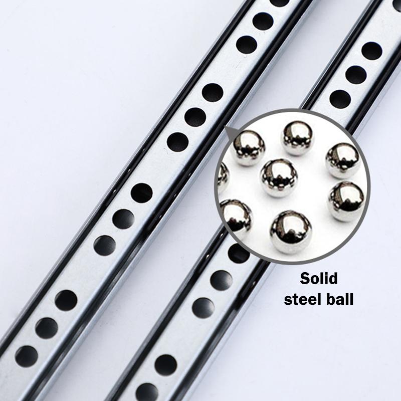 2 Conjuntos de Corrediças de Gaveta com Rolamento de Deslizamento Suave 17mm de Largura Deslizamento Bidirecional Corrediças de Gaveta 8"-17" Acessórios de Ferragens Trilho de Gaveta