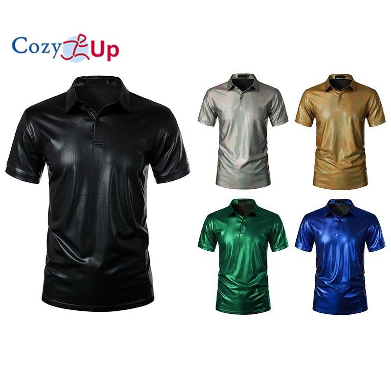 Cozy Up Striped Hot Stamping Printed Short-sleeved POLO Men's