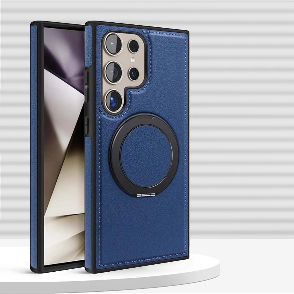 360° Rotation Stand Holder Leather Magnetic Case For Samsung Galaxy S26 S25 Ultra S24 S23 S22 Plus Wireless Charge Bumper Cover