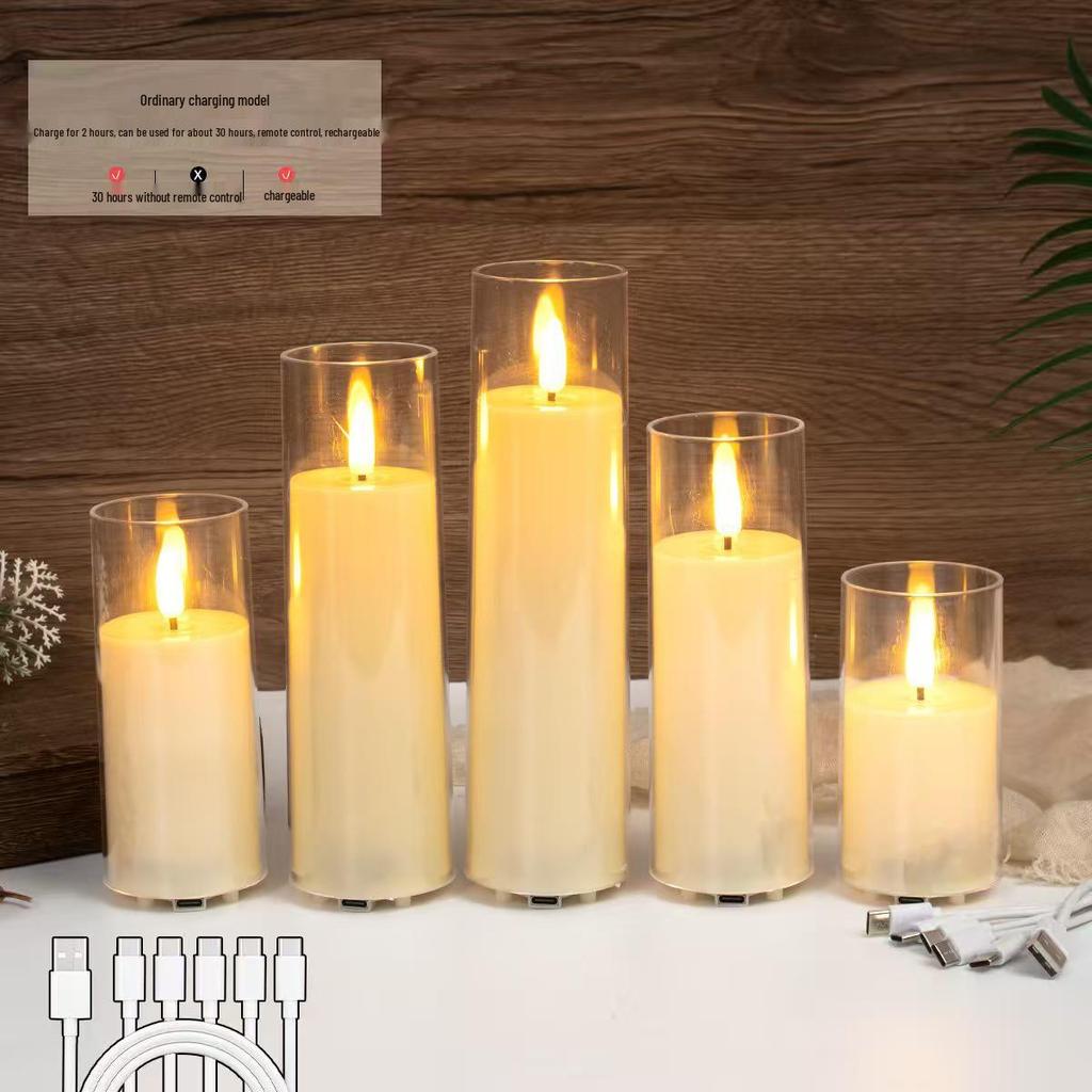 Acrylic LED Candle Light with Swaying Flame and Cup