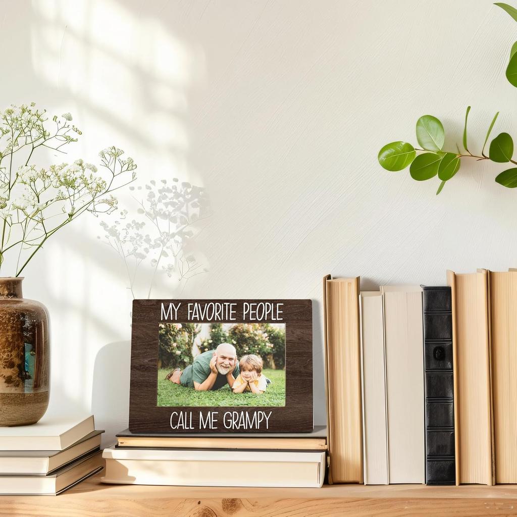My Favorite People Call Me Grampy Picture Frame, Grampy Grandpa Gifts for Father's Day, Best Grandpa Gifts Photo Frame 4x6, Grandfather Wooden Photo