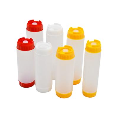 Double Head Squeeze Sauce Bottle In First Out First Large Capacity Squeeze Bottles Plastic 16oz 20oz 24oz Salad Dressing Bottle
