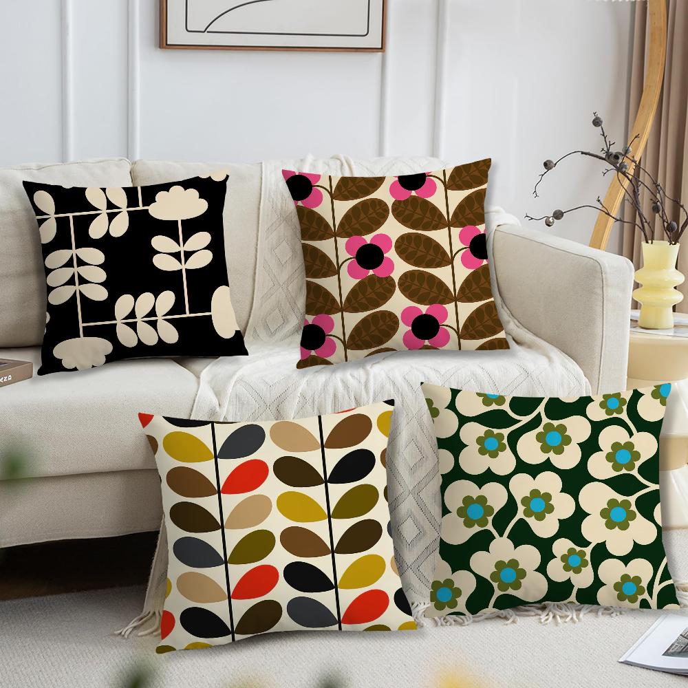 Panika Chen Unisex Aesthetic Art O-Orla Kiely Flower Stem Cushion Cover Living Room Accent Couch Back Support Square Nap Companion P