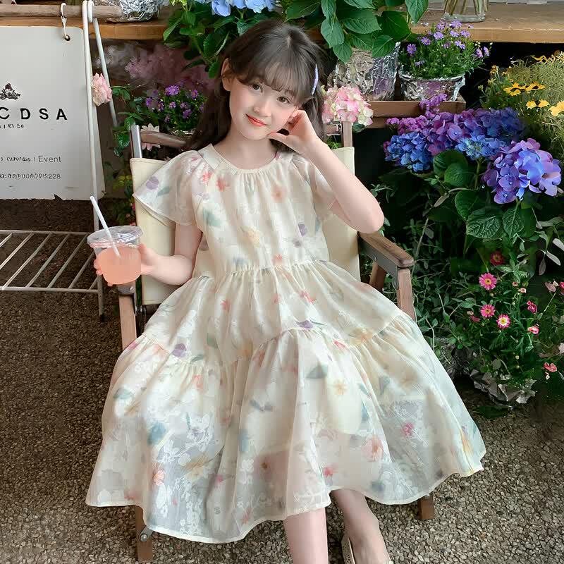 Girls  Floral Princess Summer Dress 140