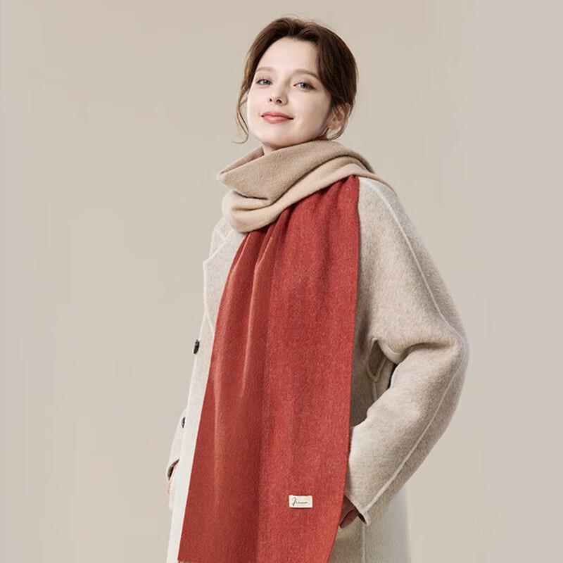 JIUMU Women's Color-Block 99% Wool Knit Scarf & Shawl