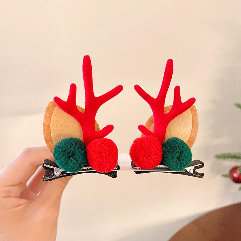Christmas Antler Hair Clips for Girls - Holiday Party Hair Accessories for Children