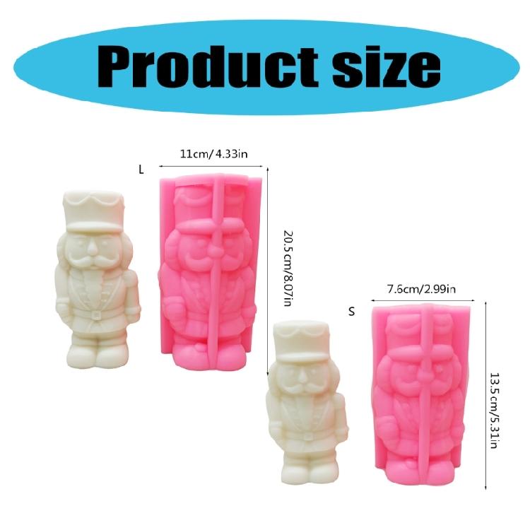 Homemade Nutcrackers Designs Silicone Mold Silicone Nutcrackers Mold for Handmade Candle, Resin Art, and Clay Sculpting