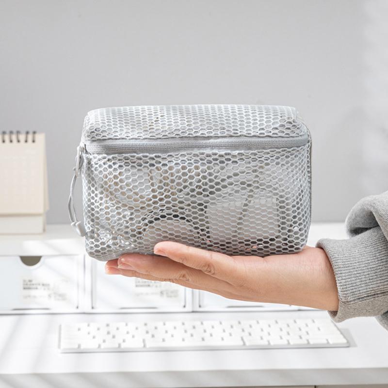 Mesh Makeup Toiletry Storage Bags Handbags Portable Travel Washing Body Shower Tools Organizer Hanging Cosmetic Organizer Pouch