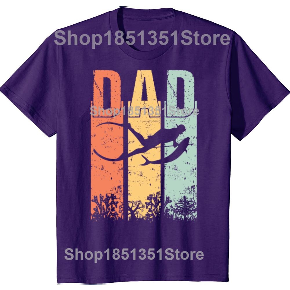 

Spearfishing Dad Retro Vintage Classic T Shirt Tee Tops Round Neck ShortSleeve Fashion Scuba Diving Tshirt Casual Tshirts 4XL