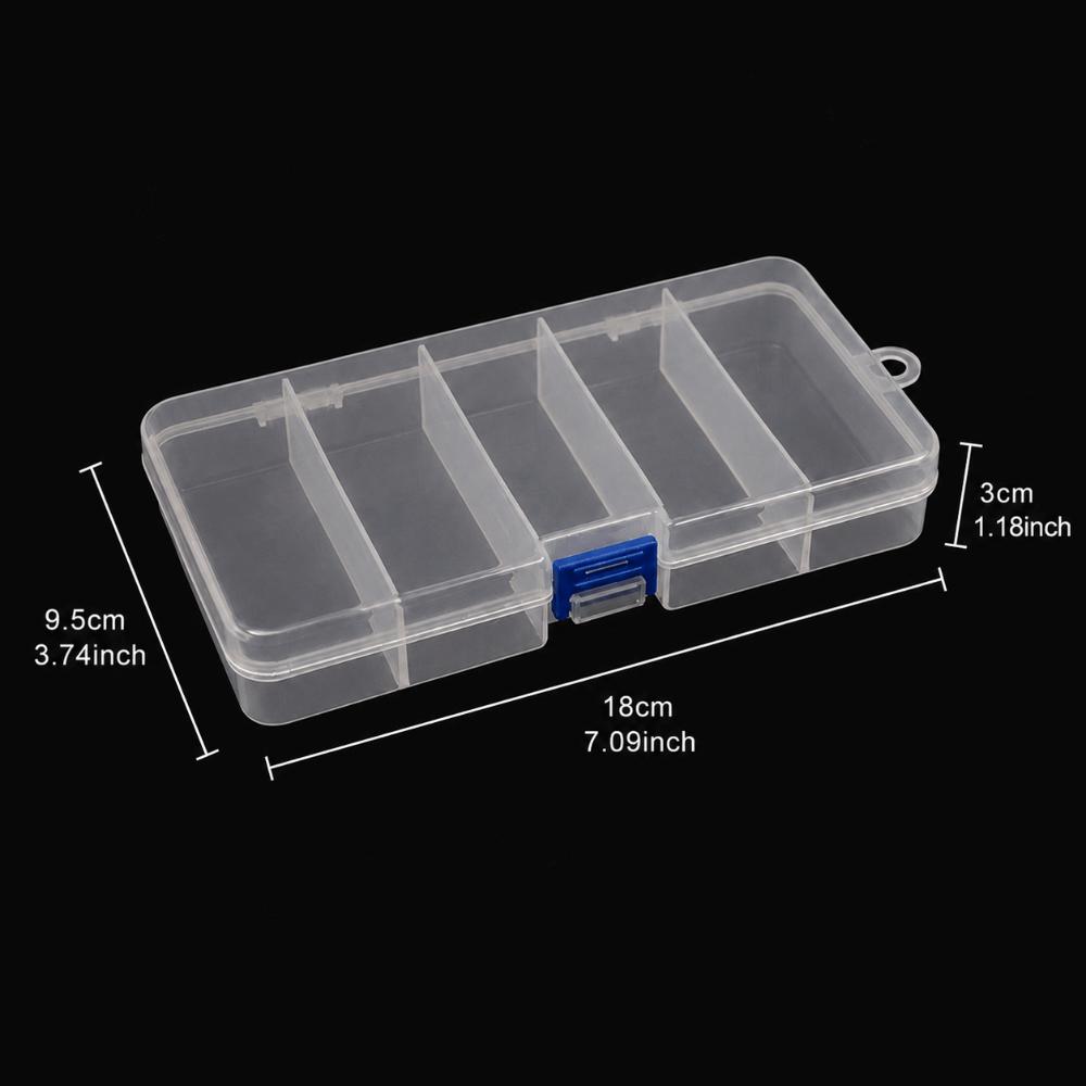 4PCS Clear Plastic Fishing Tackle Storage Box Lure Container  for Bait Hooks Storage