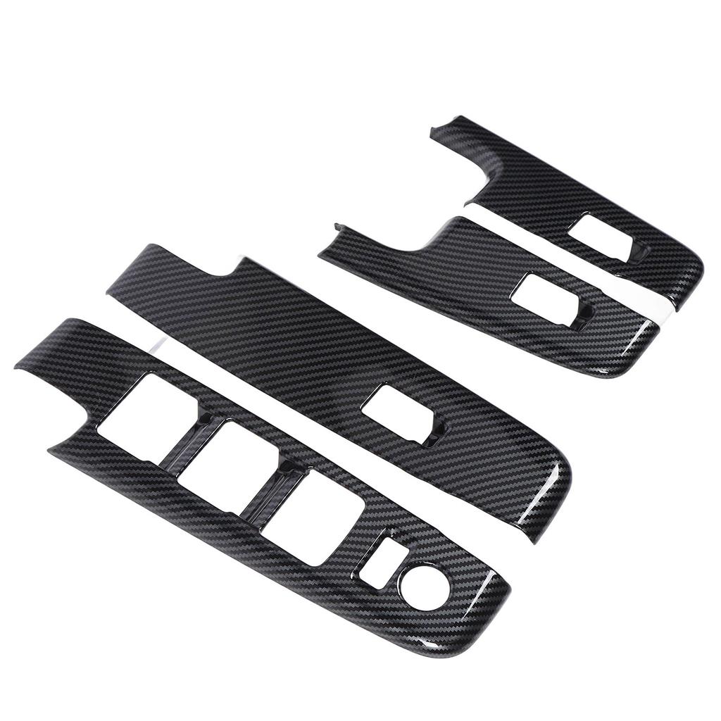 4 Pcs Car Window Control Switch Panel Cover Carbon Fiber Color Power Window Switch Panel Trim Replacement for D Max