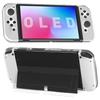 For Nintendo Switch OLED Crystal Clear Case with Stand Game Console Protective Cover Shell