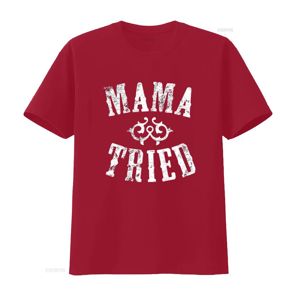 Mens Vintage Mama Tried Country Music Rodeo Premium T Shirt Black X Large vintage Washed Comfortable graphic Unisex Stretched