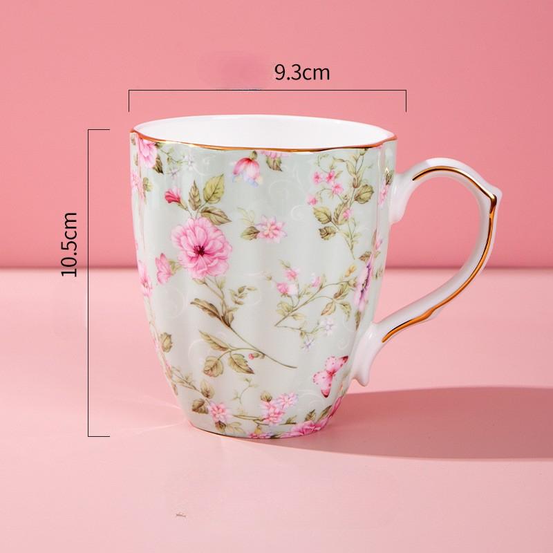 

460 мл Кружка Flora Кружки для кофе из костяного фарфора Чашка для чая из костяного фарфора Кружка ко Дню святого Валентина Рождественские кружки Подарки на день рождения для женщин и друзей Carefree